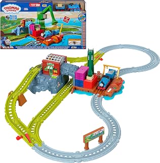 Thomas & Friends Cranky’s Dockside Delivery Train Set by Fisher-Price | Includes Battery-Powered Motorized Thomas Toy Engine & Cargo Car, 2 Crates & Train-Activated Moving Crane