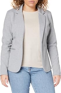 ICHI IHKATE BL Women's Blazer, Short Stretch Jacket, One-Button, with Lapel Collar