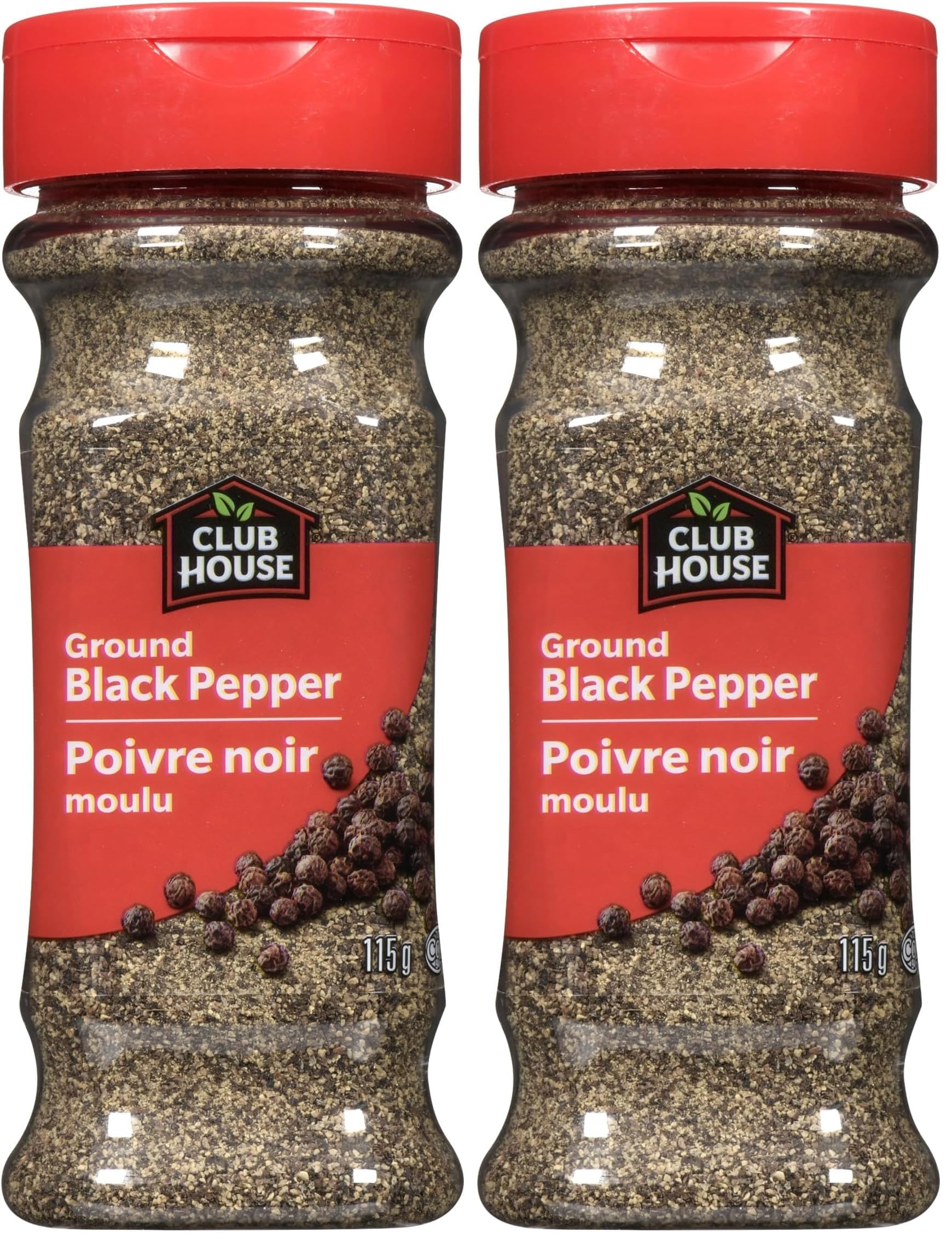 Club House, Quality Natural Herbs & Spices, Ground Black Pepper, 115g (Pack of 2
