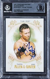 Mike "The Miz" Mizanin Signed 2021 Topps Heritage WWE A&G Card BAS Slabbed