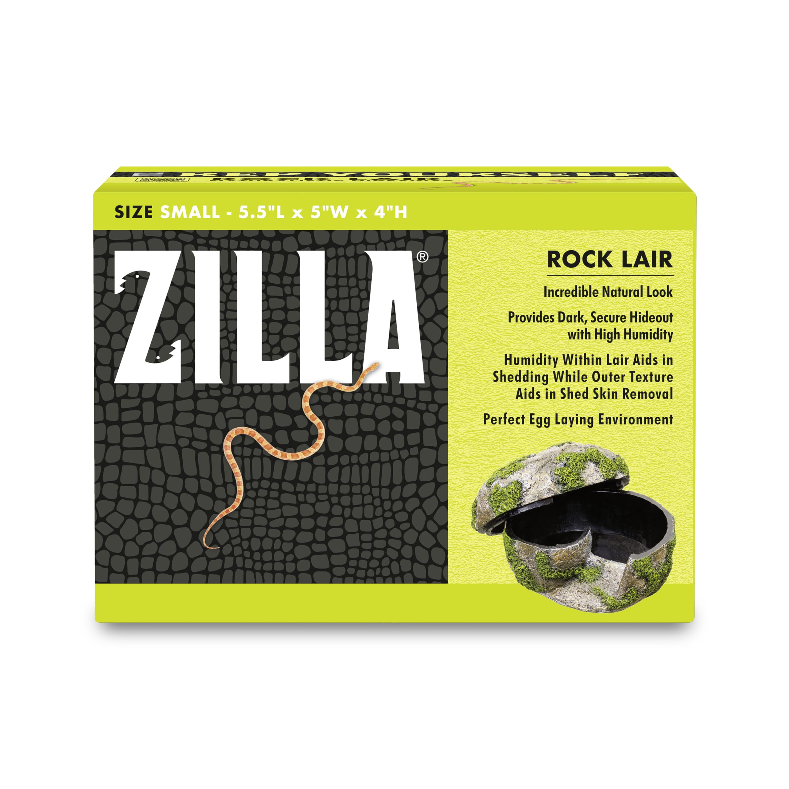 Zilla 100111350 Rock Lair, Small Naturalistic Hideaway, 5" X 5.5" X 4"