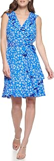 DKNY V-Neck Puff Sleeve Sheath Dress Women