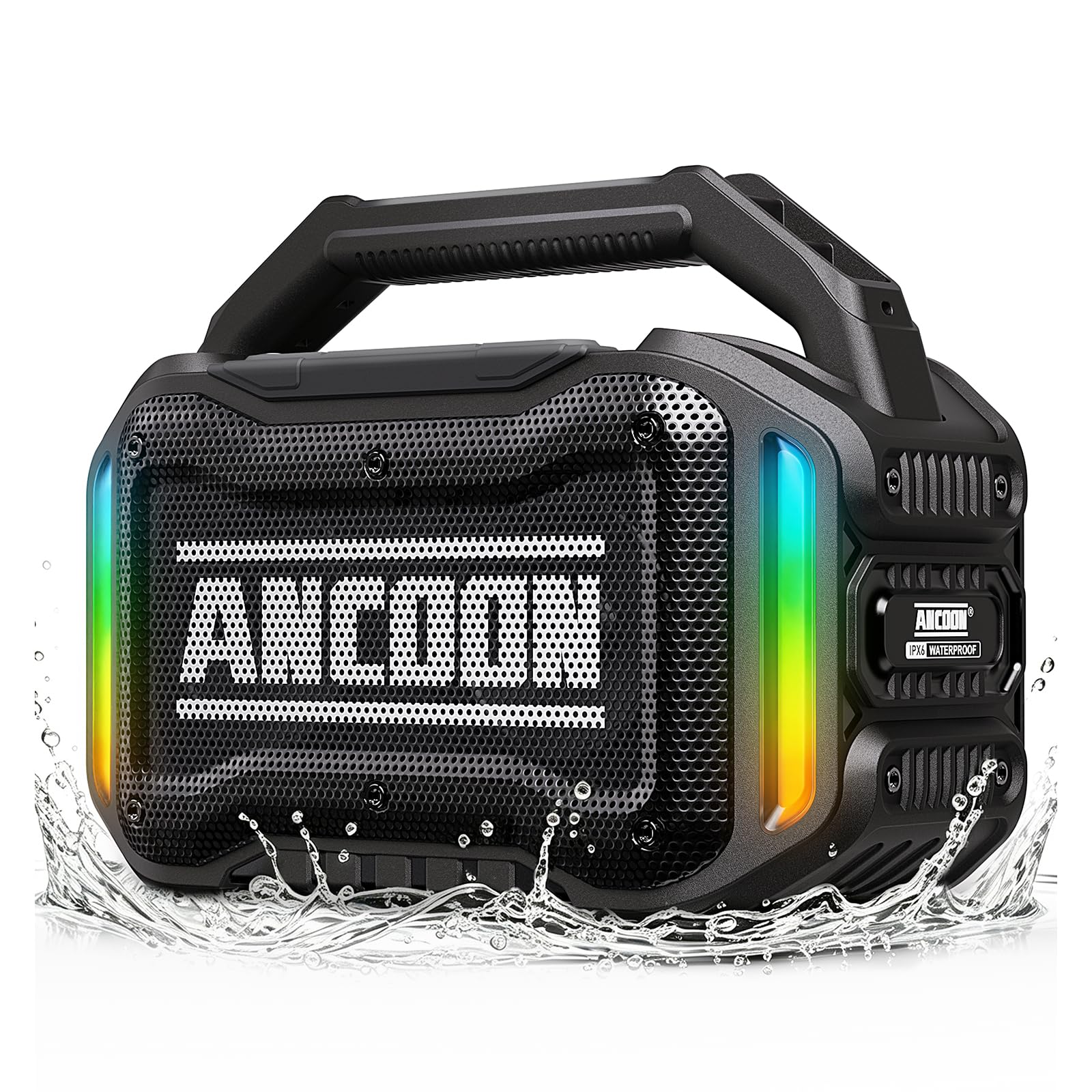 ANCOON Speakers Bluetooth Wireless: 80W(Peak) Loud Speaker with Bass | 20H, Rugg