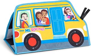 Ms. Rachel Tummy Time Activity Bus, Soft Folding Play Mat with Mirror | Sensory Toys for Interactive Play, High-Contrast Graphics, Baby Toys for Girls & Boys Ages 3 Months - 1+