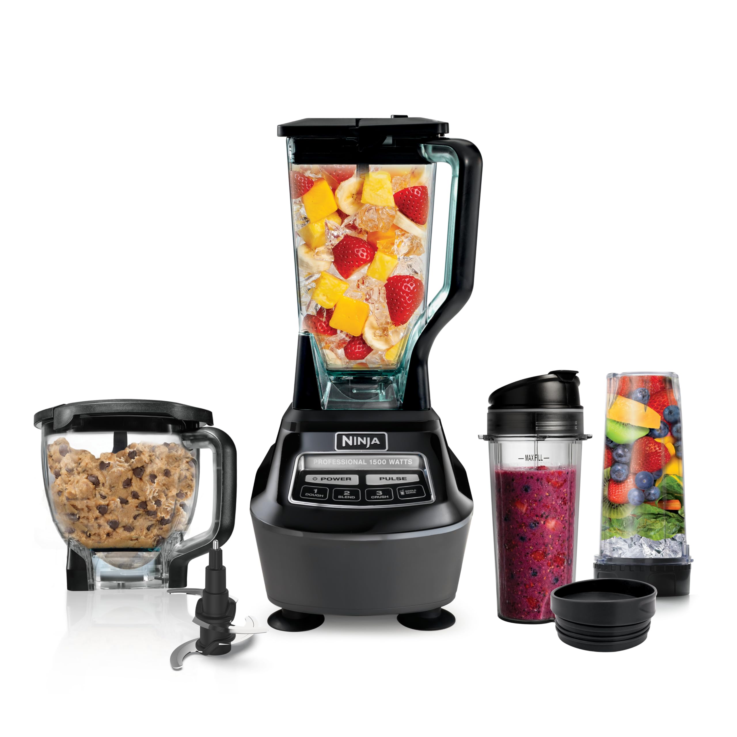 Ninja Kitchen System Pro, 1500W, 72oz Pitcher, 8-Cup, Black, BL770 | 1500W all-i