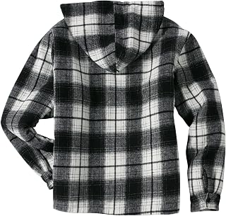SCODI Men's Flannel Shirt Jacket Fleece Sherpa Lined Plaid Zip Up Hoodies