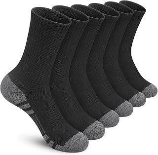 Felicigeely Athletic Crew Socks Cushioned Breathable for Men & Women 6 Pack