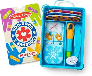 Melissa & Doug Boo-Boos & Bandages Reusable First Aid Pretend Play Set for Ages 3+ - FSC Certified - FSC Certified