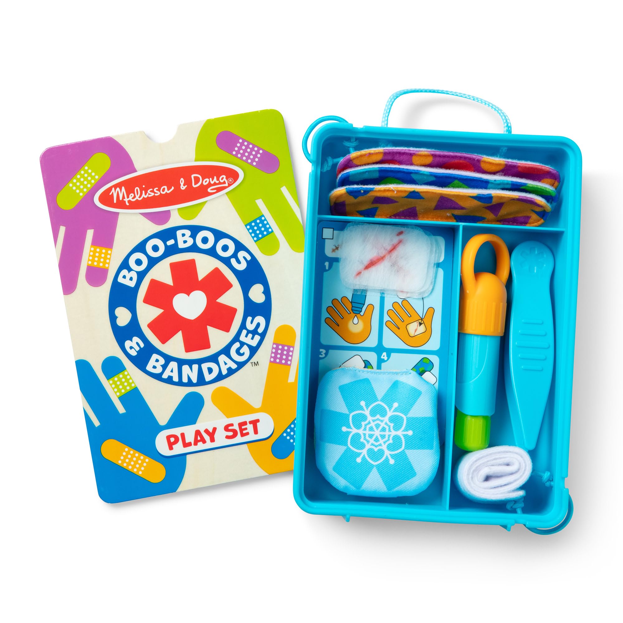 Melissa & Doug Boo-Boos & Bandages Reusable First Aid Pretend Play Set for Ages 