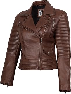 Asymmetrical Style Leather Jacket - Real Casual Leather Jackets for Women
