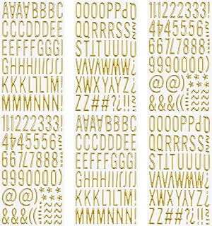 Gold Puffy Letter Stickers 1 inch Gold 3D Alphabet Letter Number Stickers | Golden Foam Stickers for Scrapbooking Sign Graduation Cap Decor DIY (Classic Block)