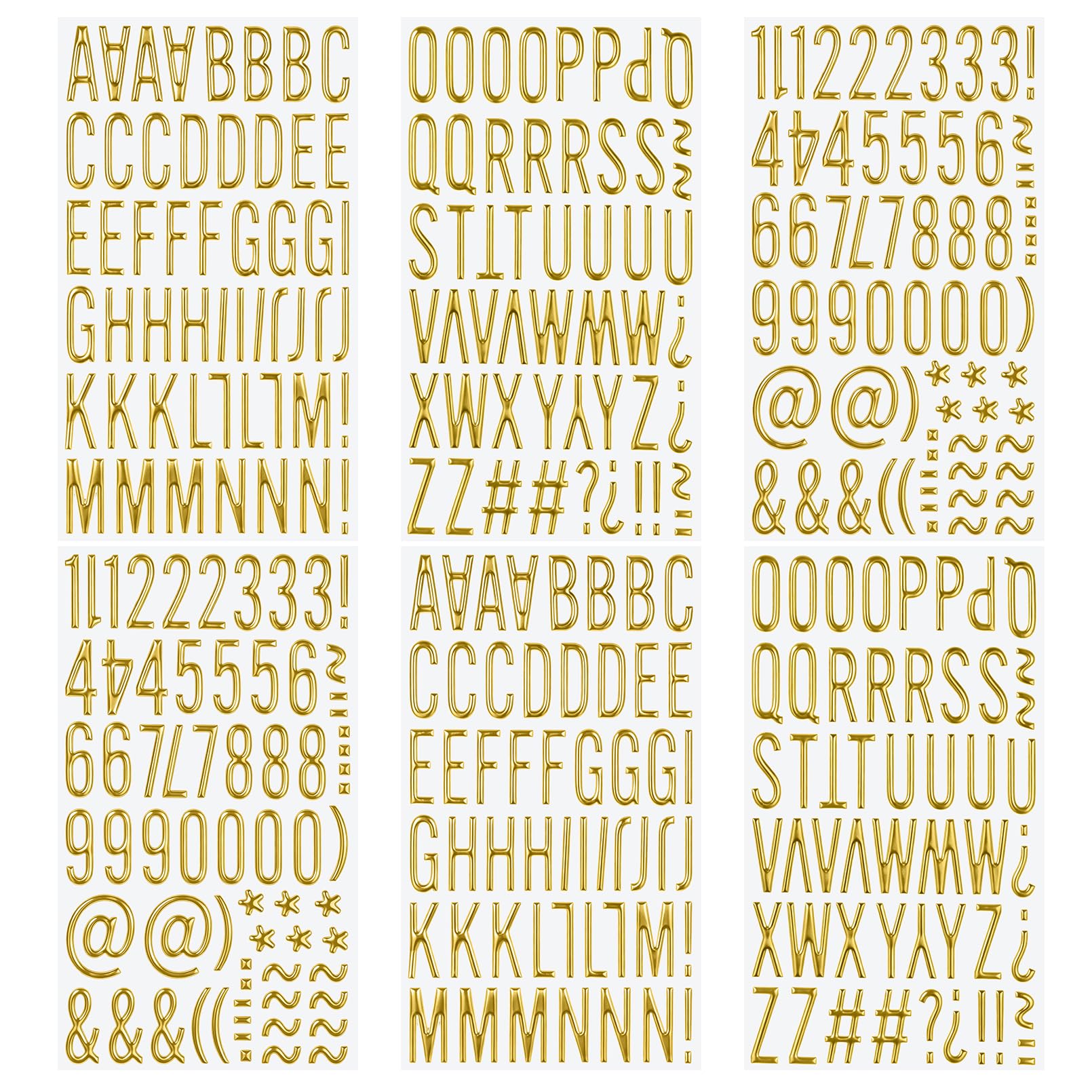 Gold Puffy Letter Stickers 1 inch Gold 3D Alphabet Letter Number Stickers | Gold
