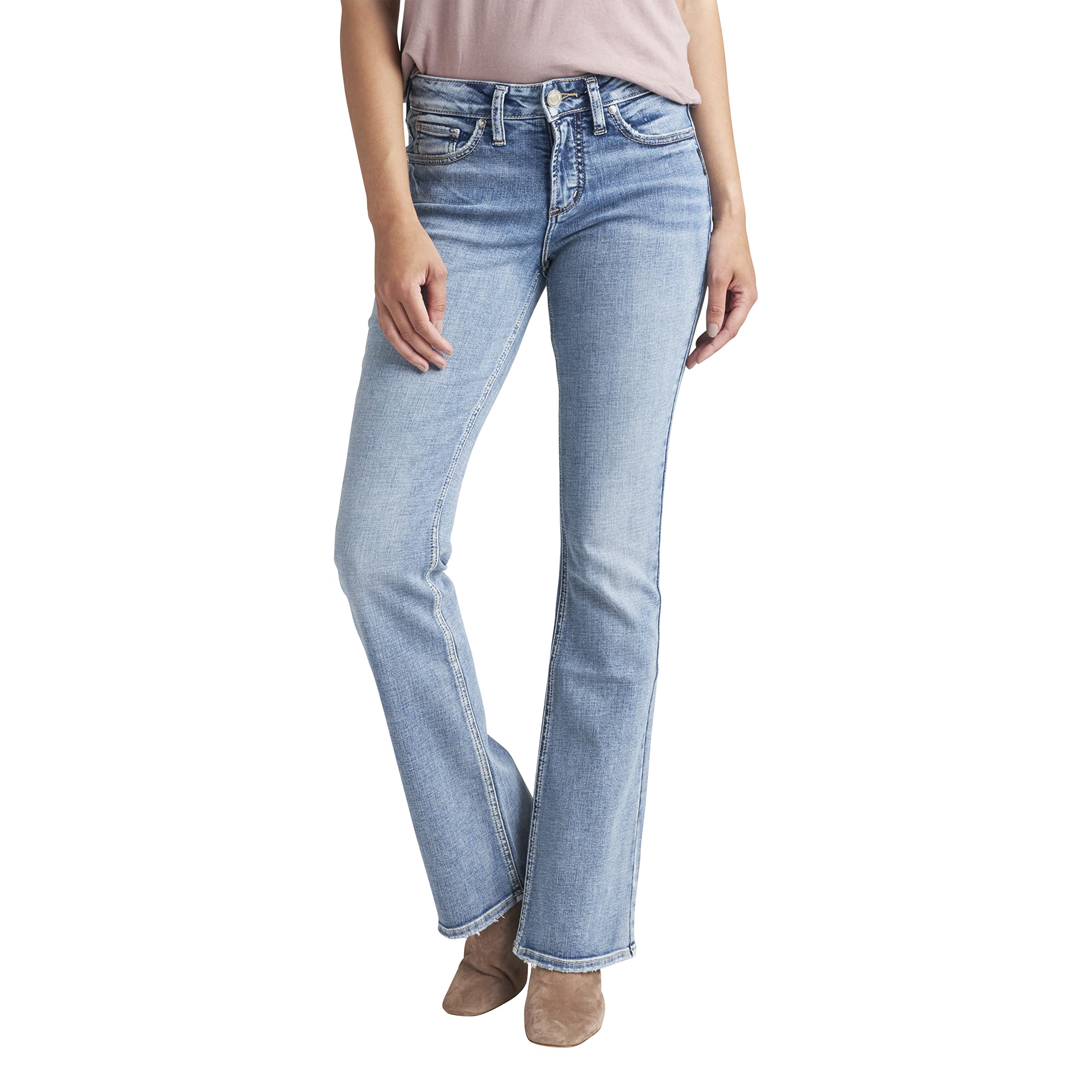 Silver Jeans Co. Women's Suki Mid Rise Curvy Fit Bootcut Jeans