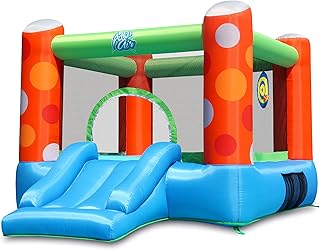 ACTION AIR Bounce House, Inflatable Bounce House with Air Blower, Bouncy Castle with Durable Sewn and Extra Thick, Family Backyard Jump House, Great Gift for Kids