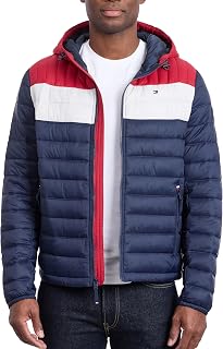 Tommy Hilfiger Mens Water Resistant Ultra Loft Filled Hooded Puffer JacketDown Alternative Coat