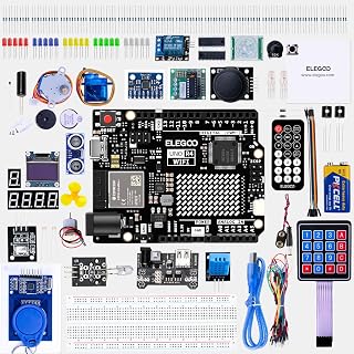 ELEGOO UNO R4 WiFi Electronics Super Starter Kit Compatible with Arduino | ELEGOO UNO R4 WiFi Board, 48MHz Processor, 200+ Components, STEM Coding Kit, Online Tutorials, Students & Makers Friendly