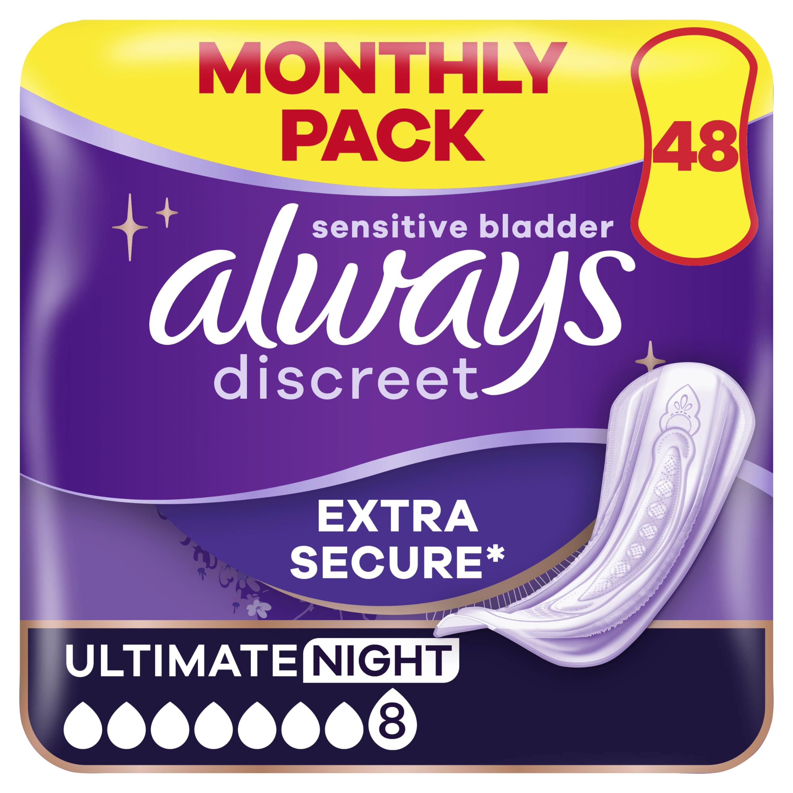 Always Discreet Incontinence Pads Ultimate Night 48x
