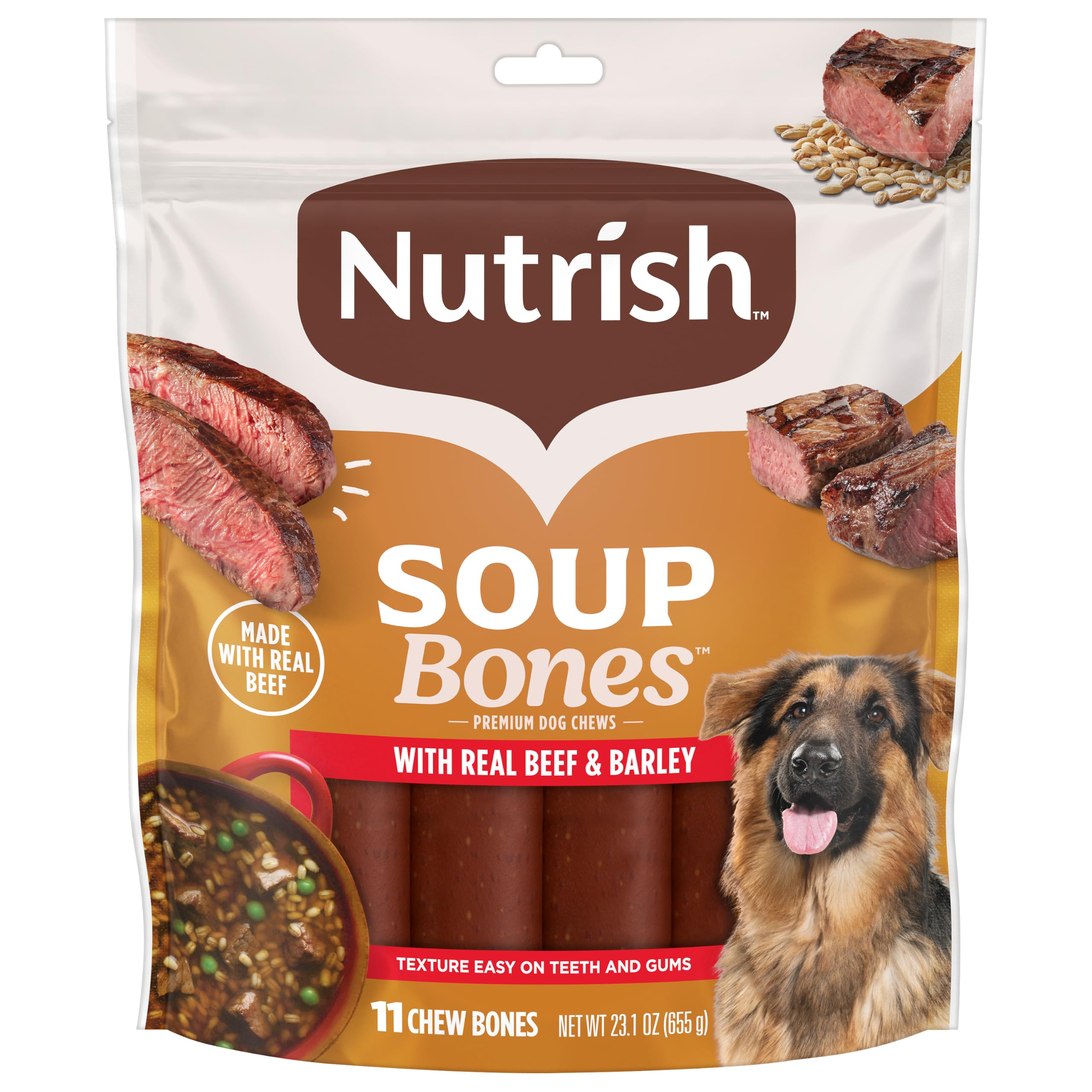 Nutrish Soup Bones Beef Dog Chews, 23.1 oz. Bag (11 Treats) (Rachael Ray) | Rawh
