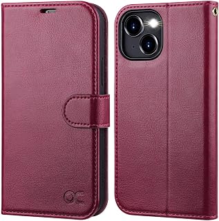 OCASE for iPhone 15 Wallet Case, Card Holder, Burgundy