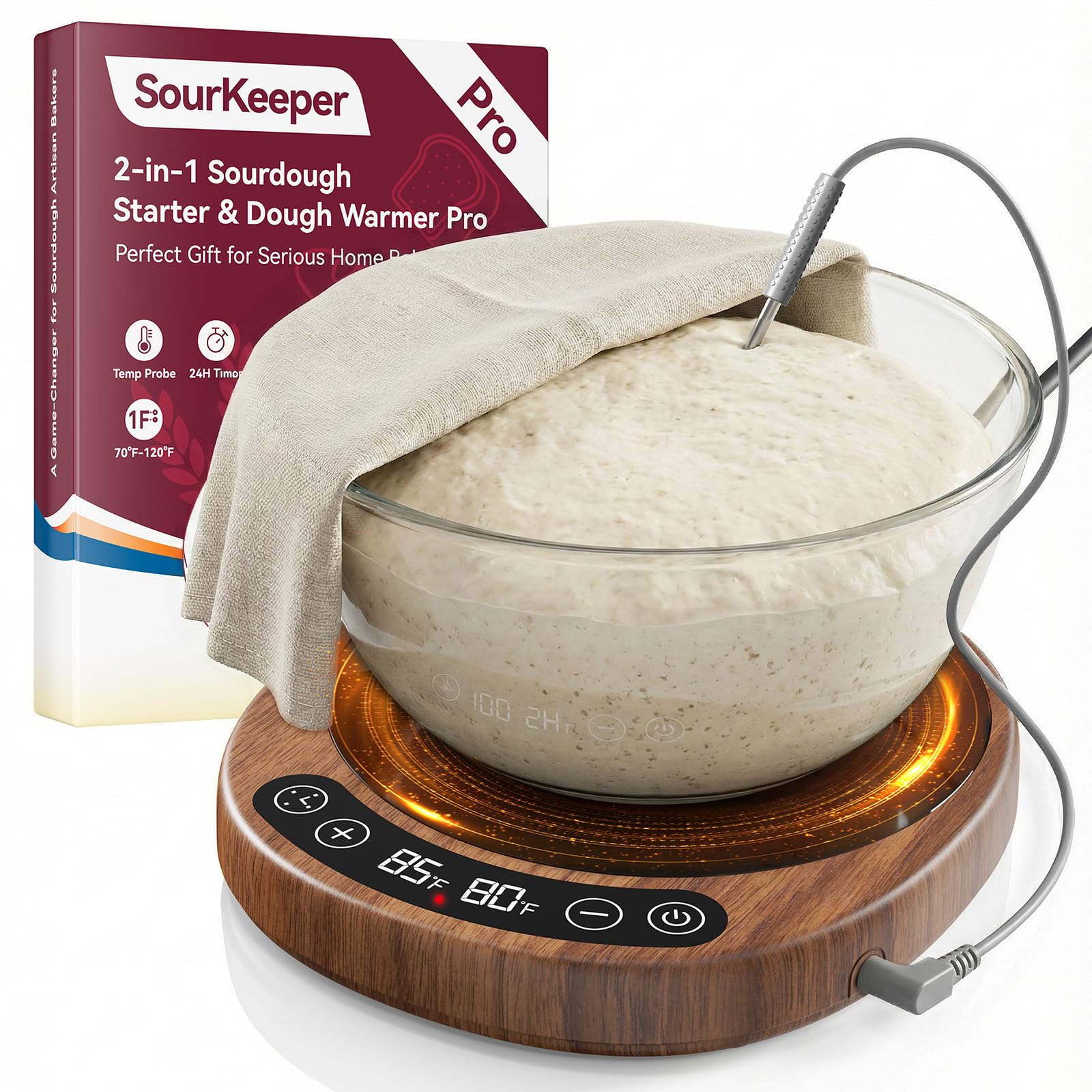 Pakusane SourKeeper, Larger 2-in-1 Sourdough Starter Warmer Pro - 2026 Upgrade L