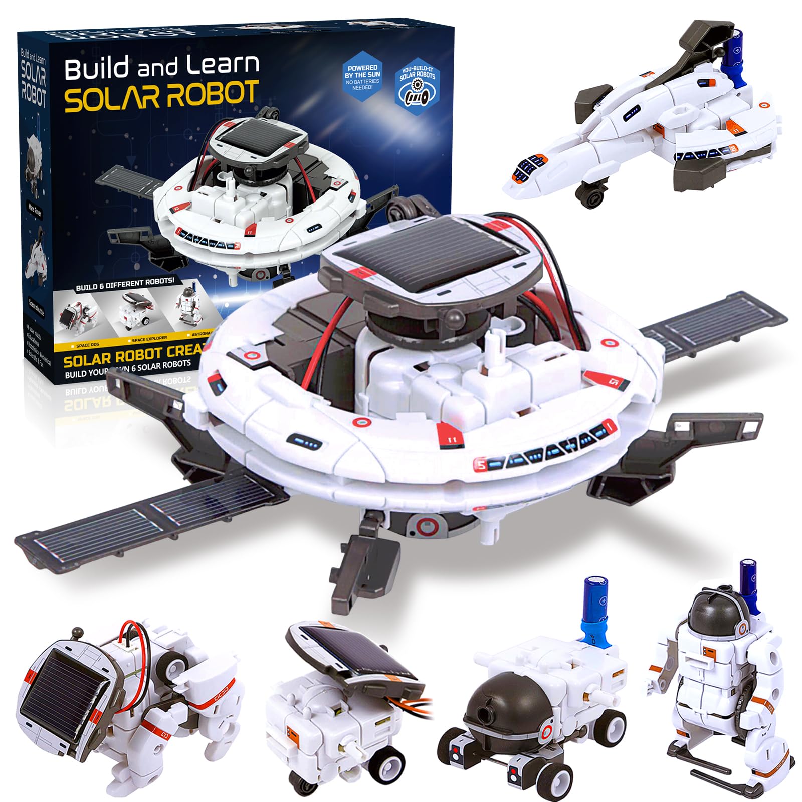 Hechify 6-in-1 Solar Robot Building Kit for Boys Aged 8-13, Educational Robotic 