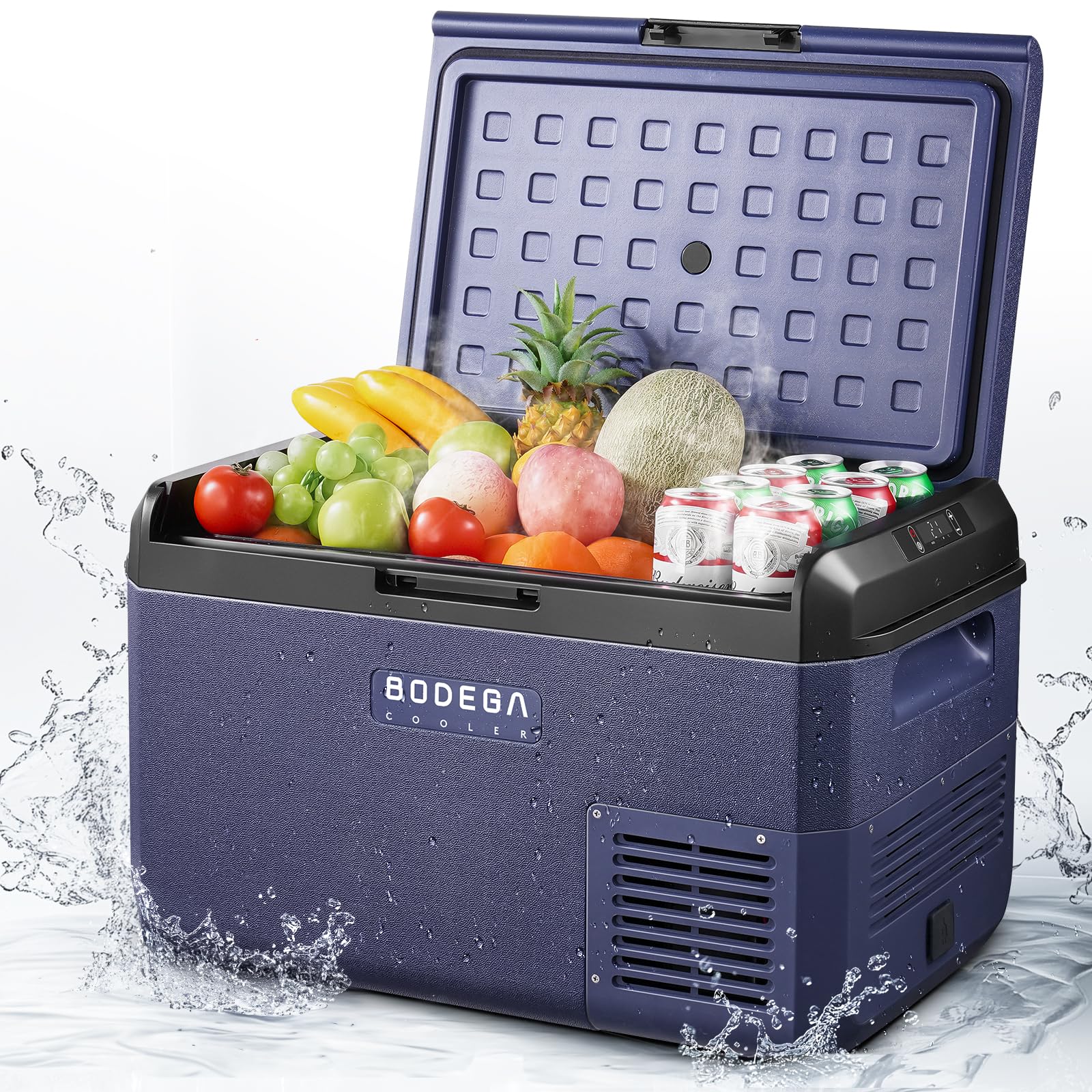 BODEGACOOLER 12 Volt Car Refrigerator, 42QT(40L) IPX4 Waterproof Electric Cooler