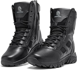 Men's Military Tactical Combat Boots Side Zipper Hiking Outdoor Boots