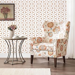 Heroad Brand Peel and Stick Wallpaper Modern Geometric Wallpaper Orange and White Contact Paper Removable Wallpaper Boho Contact Paper for Shelf Liners Cabinets Self-Adhesive Vinyl Roll 17.7”x118”