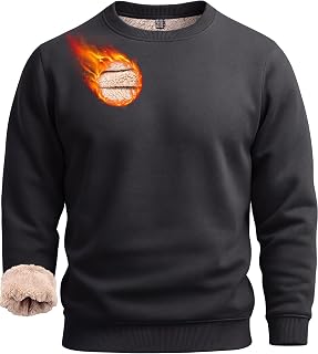 Boladeci Men's Sweatshirt Sherpa Lined Heavyweight Fleece Pullover