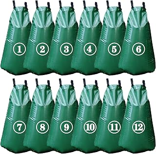Tanzfrosch 12 Pack 20 Gallon Tree Watering Bags, Reusable, Heavy Duty and Slow Release Gator Bags for Trees, Premium PVC Plant Drip Irrigation Bags,5-8 Hours Releasing Time