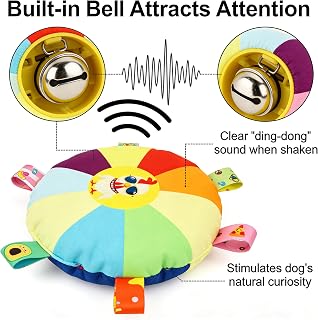 Dog Frisbee, Durable Squeaky Flying Disc for Pet Training, Teething Toy for Small Medium Large Puppies and Puppies