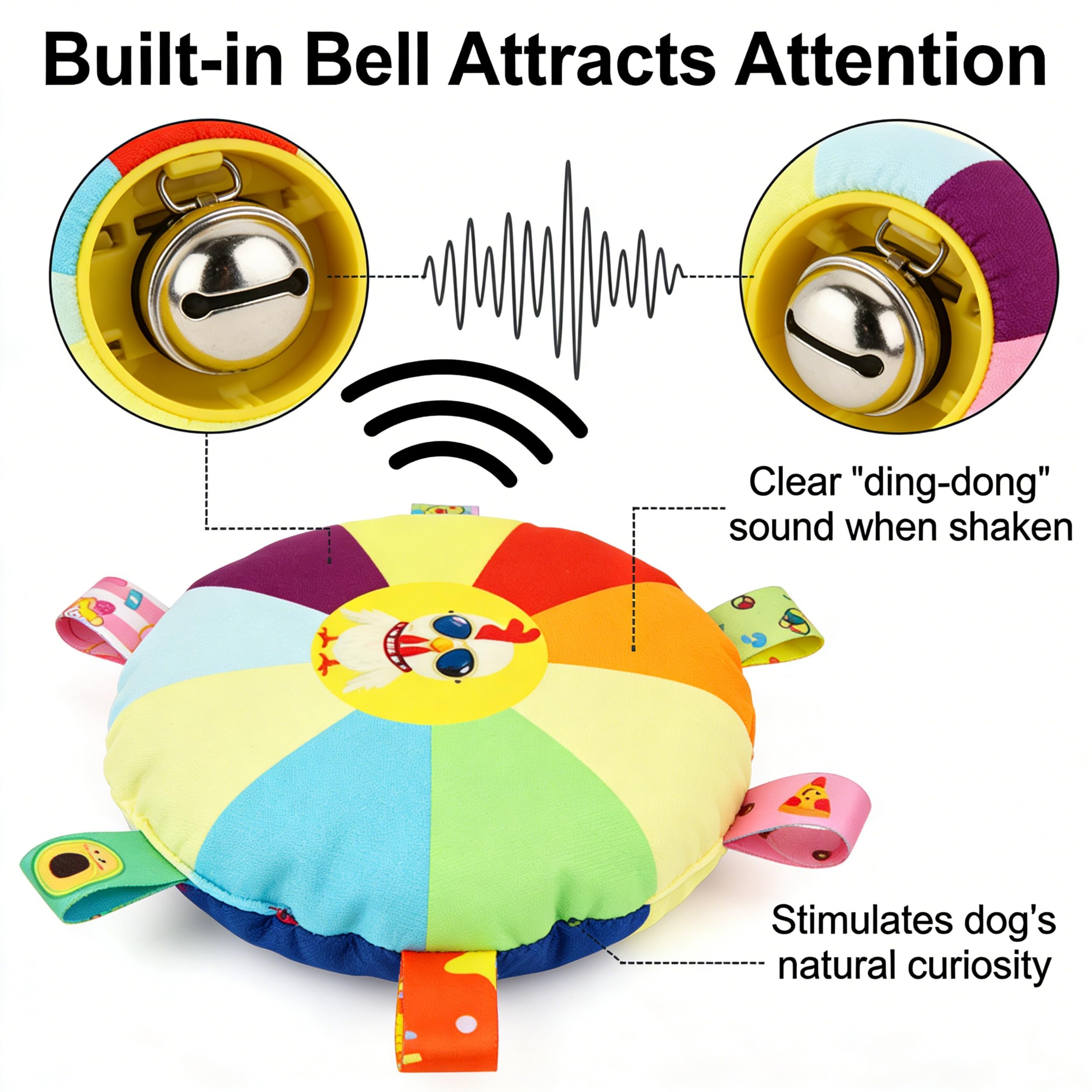 Dog Frisbee, Durable Squeaky Flying Disc for Pet Training, Teething Toy for Smal