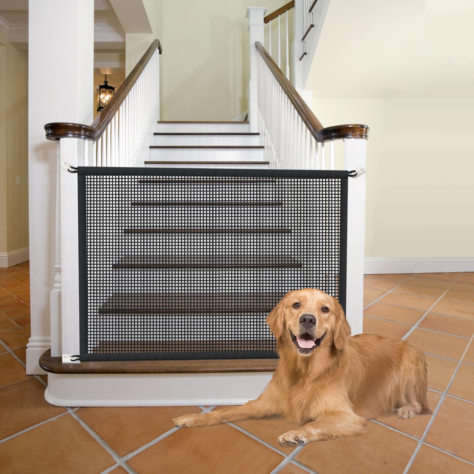 Cupount Dog Screen Mesh Gate for House, Stairs and Doorways, 29 x 38 in | Easy t