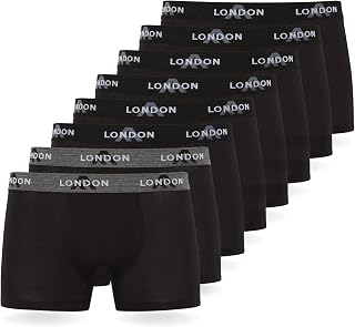 FM London Pack of 4/8 Men's Boxer Shorts with Elastic, Super Comfortable
