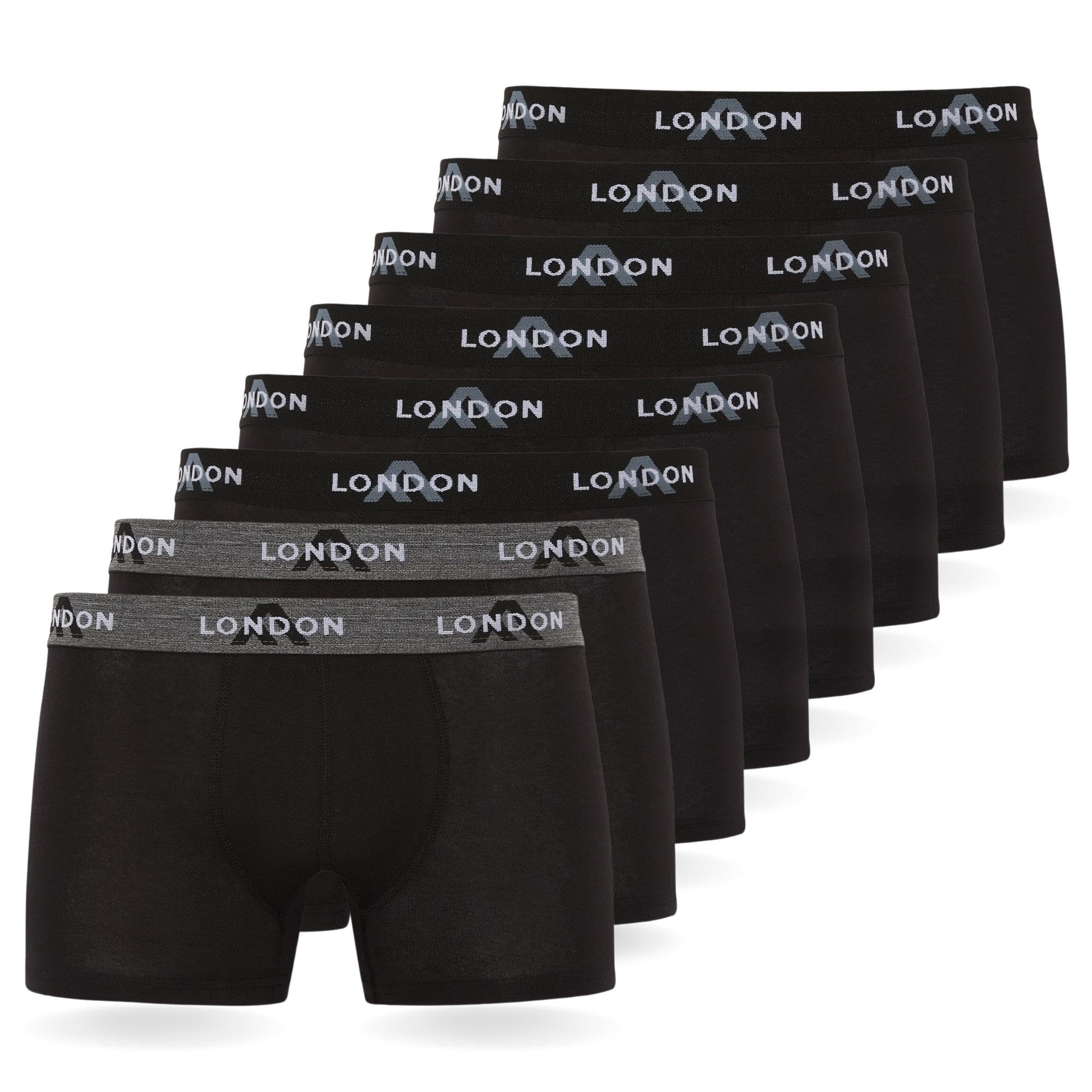 FM London Pack of 4/8 Men's Boxer Shorts with Elastic, Super Comfortable