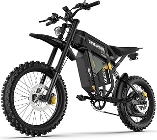 COSWHEEL R6000 Electric Dirt Bike, 7000W Peak Motor Electric Motorcycle | 55MPH, 60V 30Ah Battery,17" Tires, Dual Suspension, Hydraulic Brakes,7-Speed Gears,UL 2849 Certification
