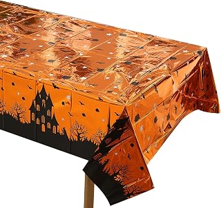 1PC Halloween Tablecloth Waterproof Spooky Pattern Table Cover for Halloween Party Dining Table Decoration (Castle)