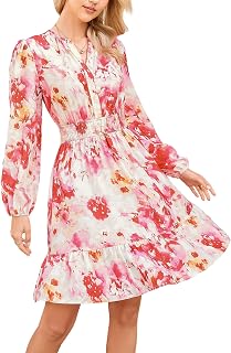 GRACE KARIN Women's V-Neck A-Line Knee Length Dress with Pockets