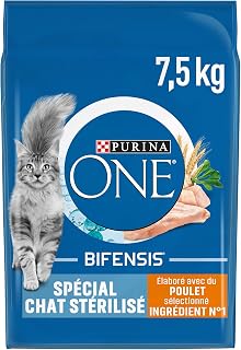 PURINA ONE - Bifensis Sterilized Adult Cat Food - 7.5 kg Bag | Adult Cat Food Chicken Flavour - Weight Control and Urinary Health - Enriched with Probiotics for Microbiome