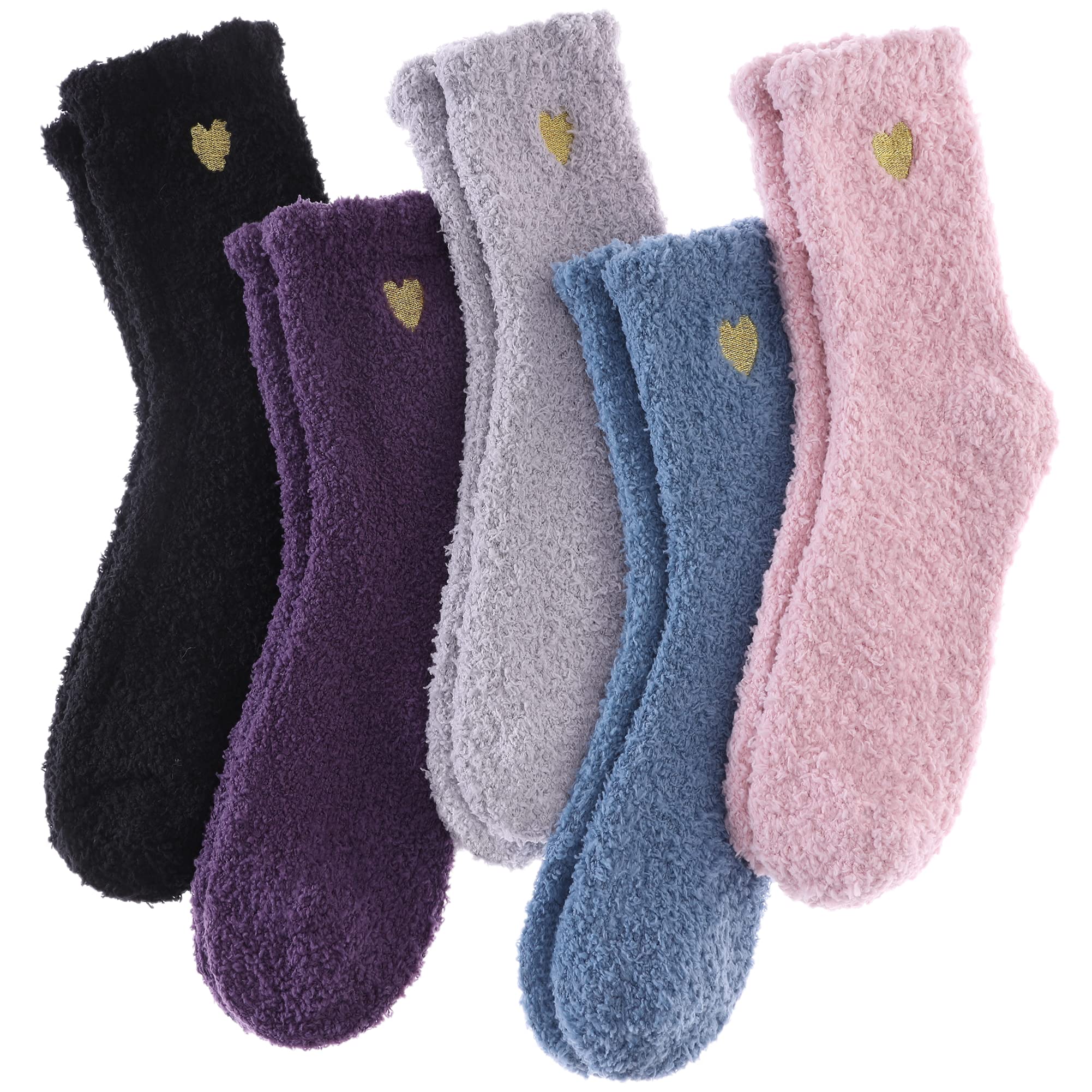 LINEMIN Women Soft Fluffy Winter Warm Microfiber Socks Home Sleep Socks