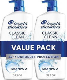 Head &amp; Shoulders Classic Clean Anti-Dandruff Shampoo Twin Pack, 32.1 fl oz Each, 72-Hour Dandruff Protection, Safe for Everyday Use on All Hair Types