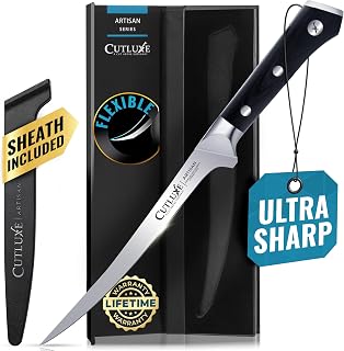 Cutluxe Fillet Knife 7" for Fish & Meat, Filleting Knife, German Steel