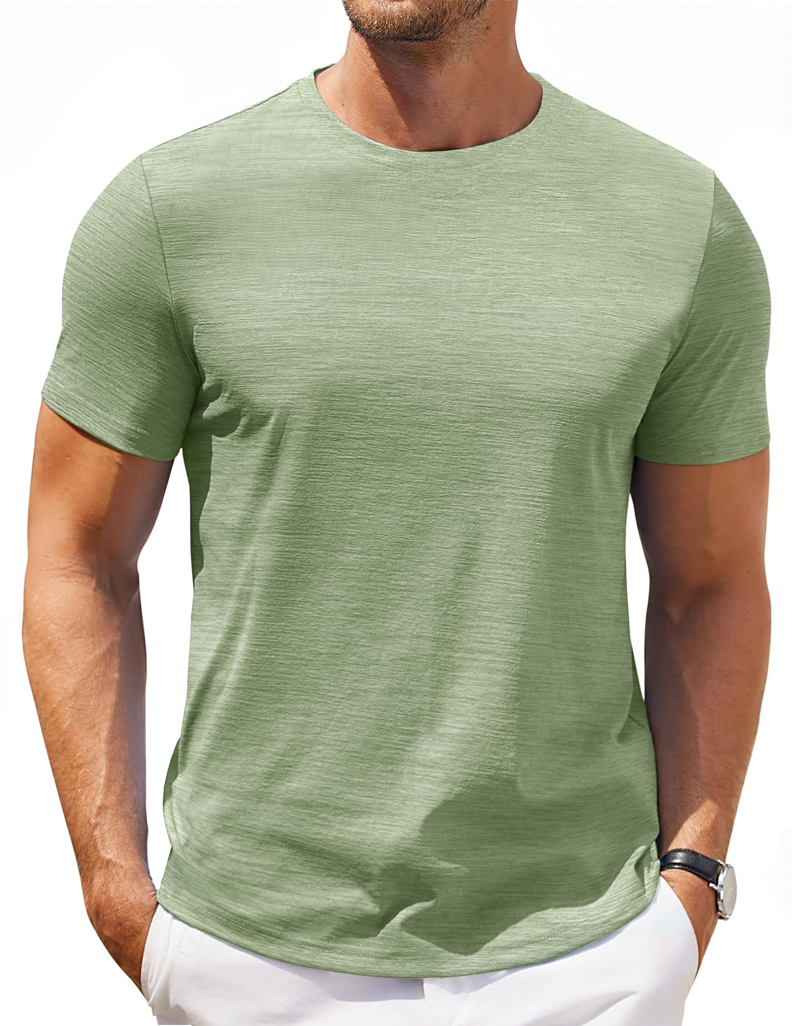 COOFANDY Men's T Shirt Short Sleeve Classic Crew Neck Shirt Casual Summer Basic 