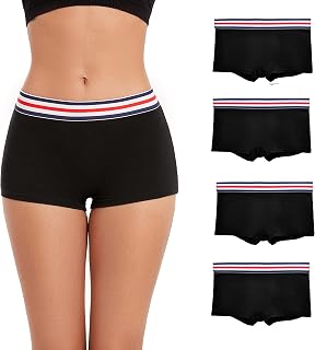 ZLYC Women's Cotton Elastic Panties Culotte Shorts Boxer Shorts