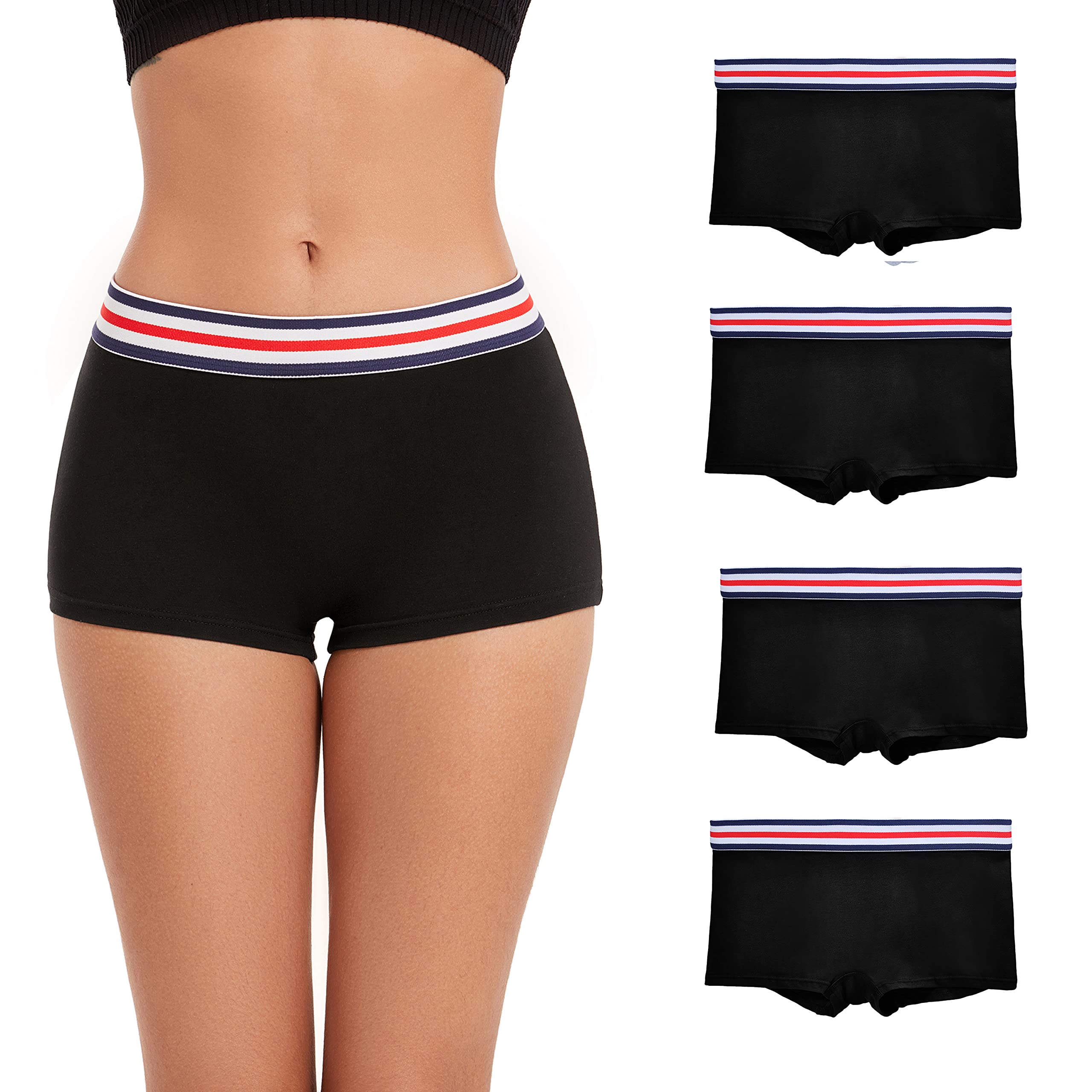 ZLYC Women's Cotton Elastic Panties Culotte Shorts Boxer Shorts