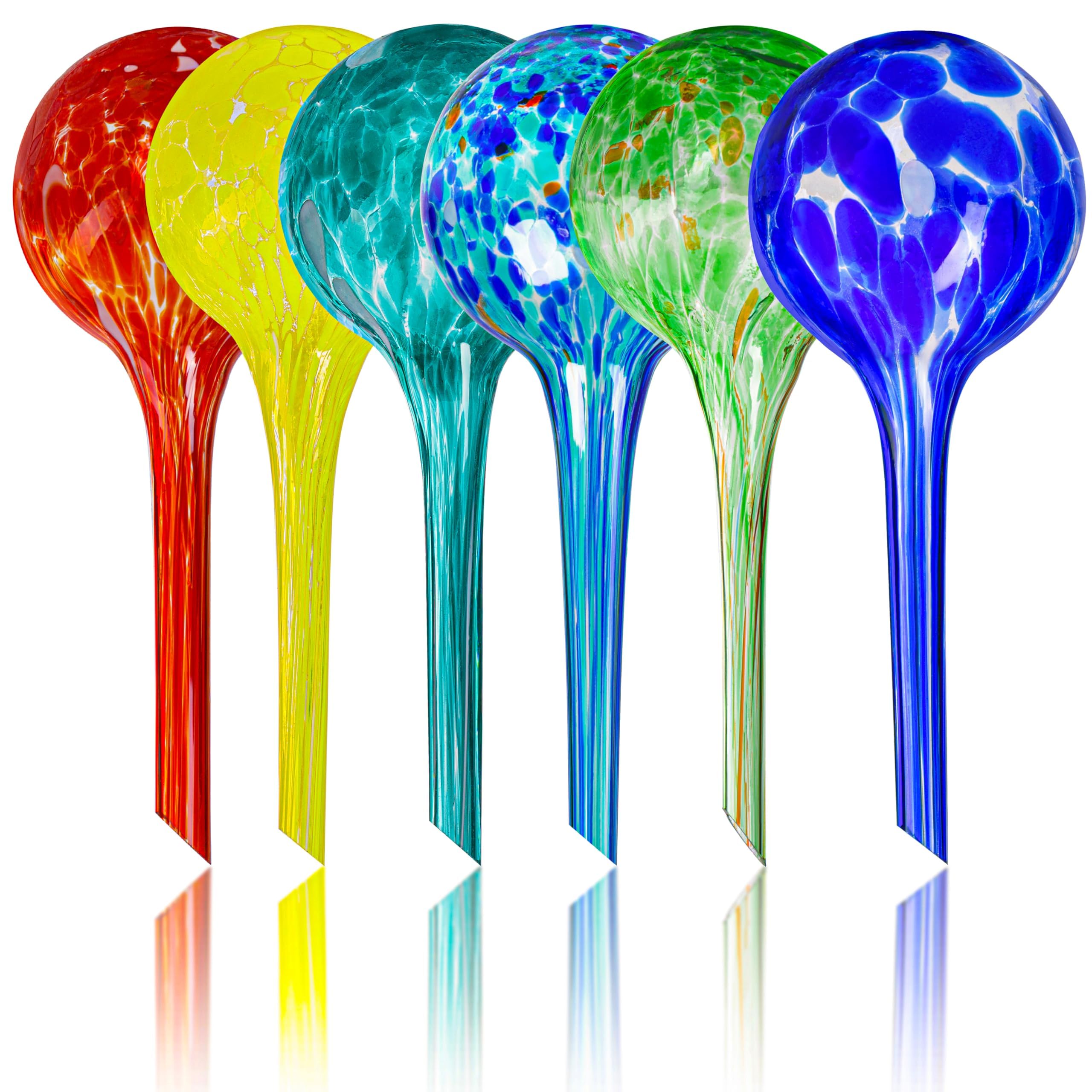 Plant Watering Globes Set of 6, Small - Glass Self Watering Globes | Plant Water