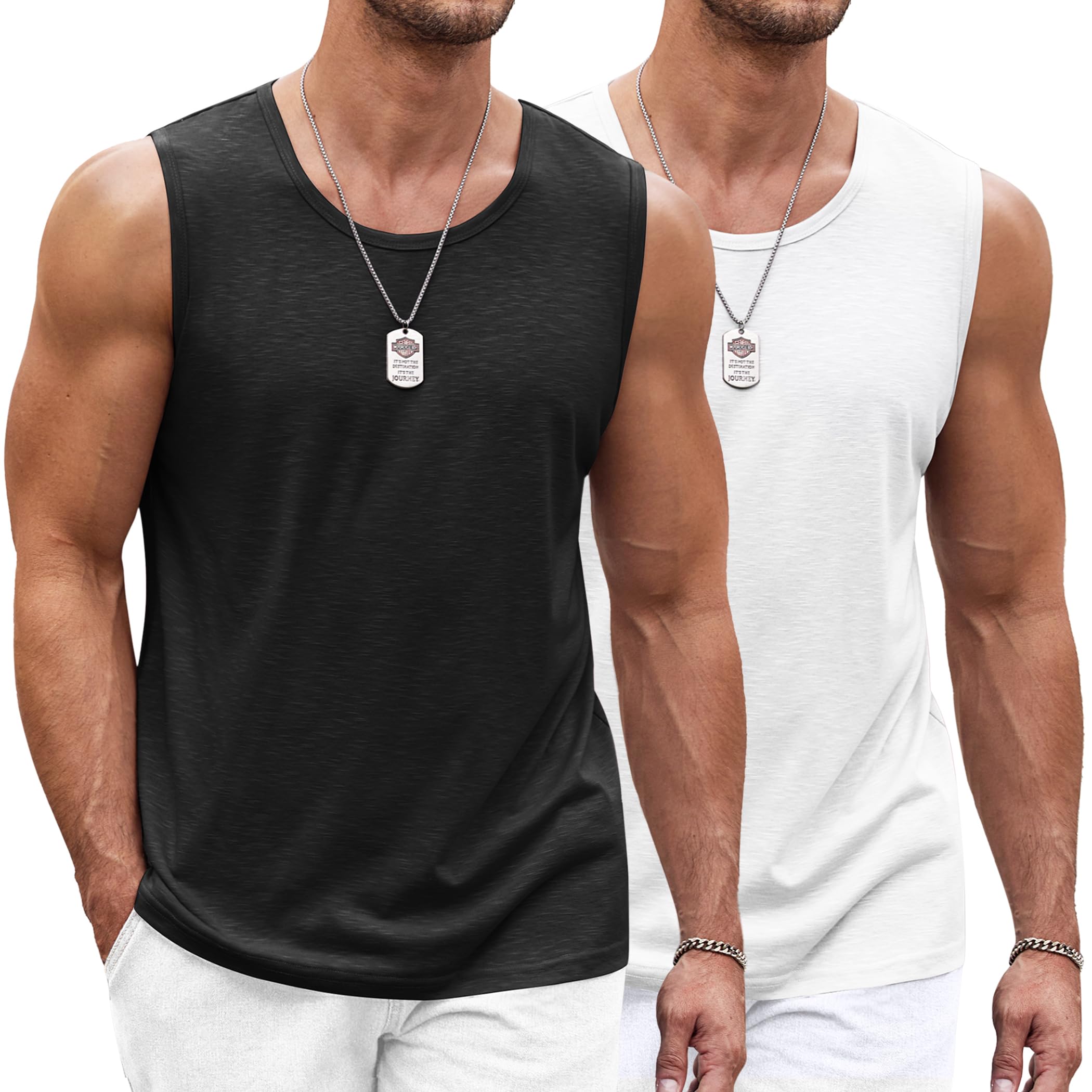 COOFANDY Men's Tank Top Sleeveless Shirt Lightweight Fitness Muscle Shirt Quick-