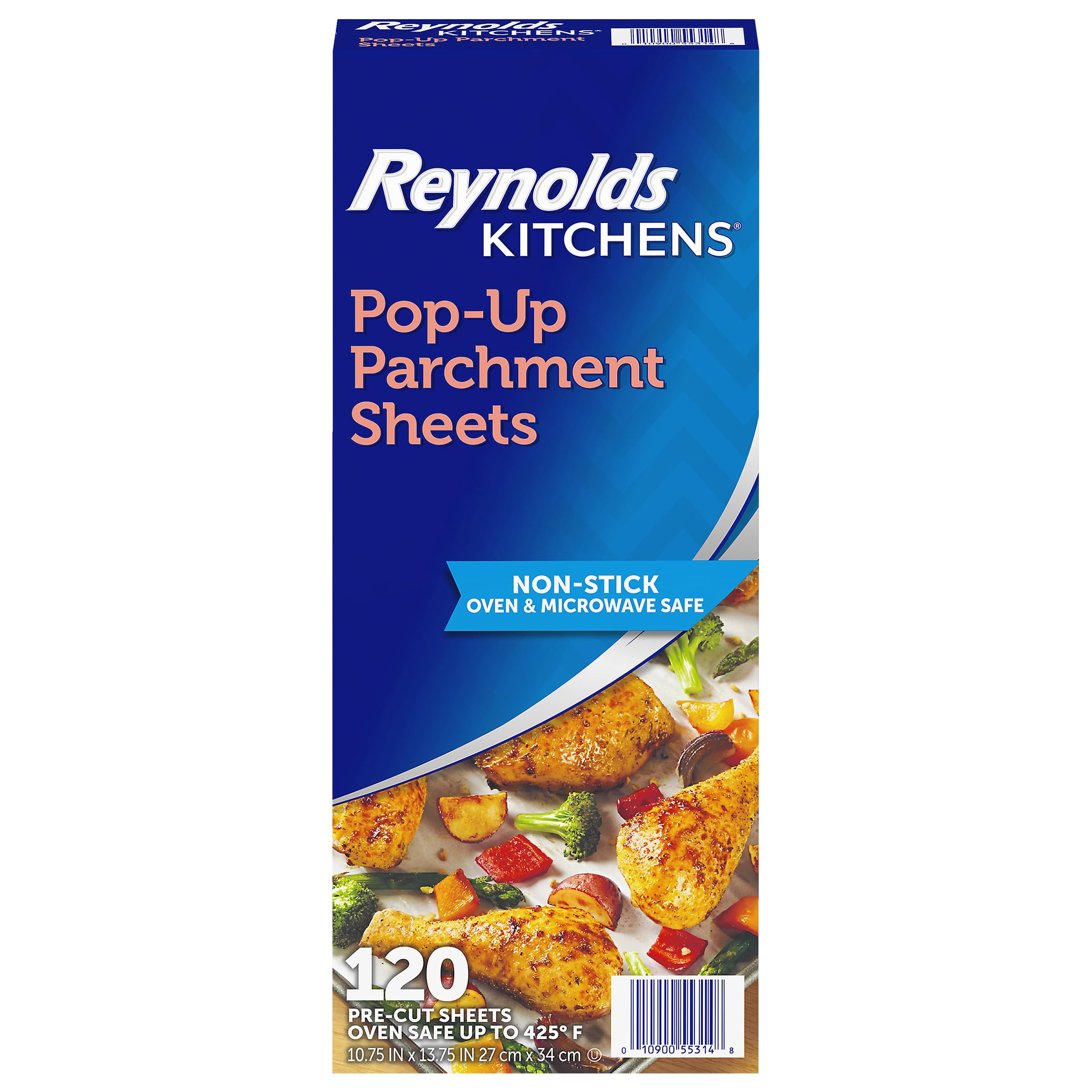 Reynolds Kitchens Pop-Up Parchment Paper Sheets, 120ct | Pre-Cut Nonstick Parchm