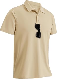 33,000ft Polo Men's Golf Shirt Sun Protection UPF50+ Summer Short Sleeve T-Shirt Quick Dry Performance Outdoor Sport Polo Shirt Golf Shirt Tennis