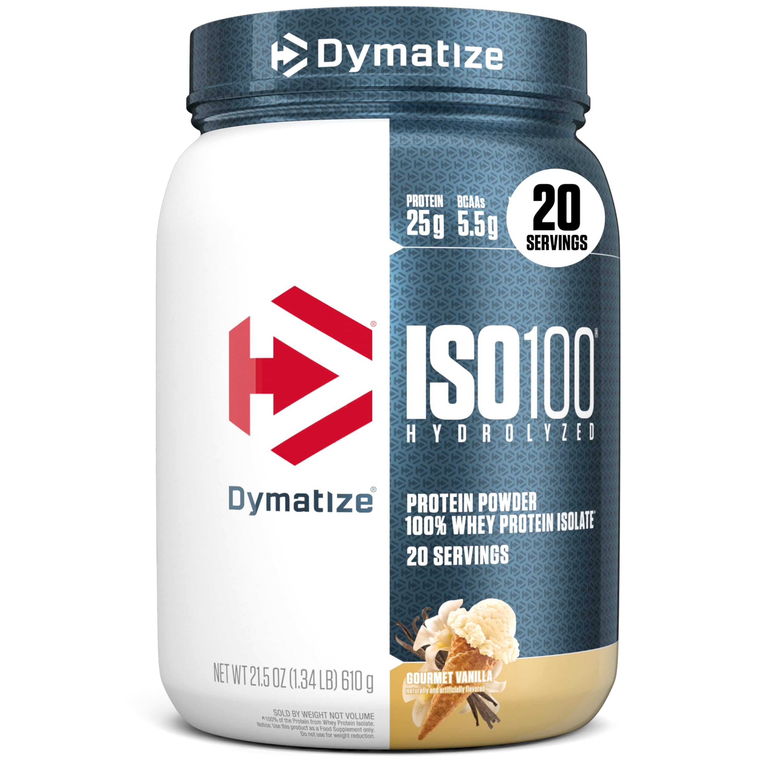 Dymatize ISO100 Protein Powder, 100% Whey Isolate, Gourmet Vanilla | 25g Protein